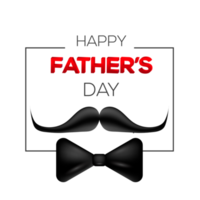 happy father's day design with tie, mustache and  heart png