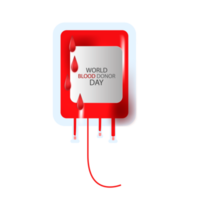 Realistic world blood donor design concept png