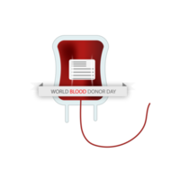 Realistic world blood donor design concept png