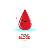 Realistic world blood donor design concept png