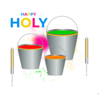 Happy holi festival design with splashing color png