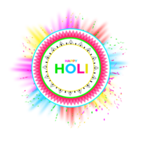 Happy holi festival design with splashing color png