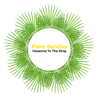 Ppalm sunday design with cross and palm leaf png