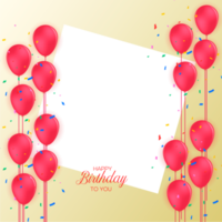 cumpleaños marco con globo png