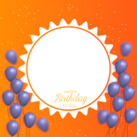 verjaardag Gefeliciteerd foto kader ontwerp met ballonnen png