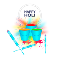 Happy holi festival design with splashing color png