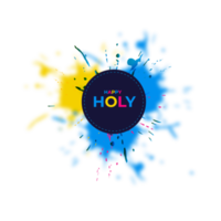 Happy holi festival design with splashing color png