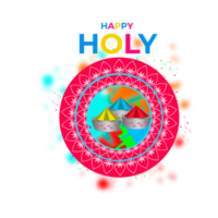 Happy holi festival design with splashing color png