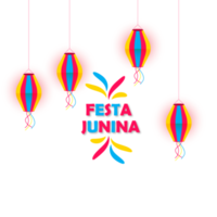 festa junina poster with brazilian elements colorful lanterns and pennants png