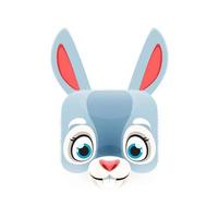 Cartoon bunny kawaii square animal face, rabbit vector