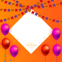 anniversaire toutes nos félicitations photo Cadre conception avec des ballons png