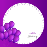 Geburtstag Herzliche Glückwünsche Foto Rahmen Design mit Luftballons png