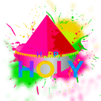 Happy holi festival design with splashing color png