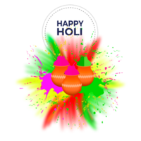 Happy holi festival design with splashing color png