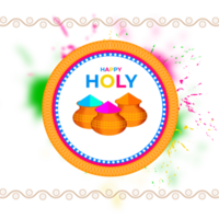 Happy holi festival design with splashing color png