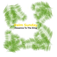 Ppalm sunday design with cross and palm leaf png