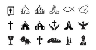 Christianity vector icon set. Religion signs icon vector design