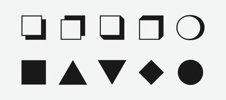 Set of abstract shapes vector icon. Vector illustration different shapes
