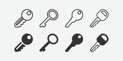 Key vector icon set. Lock key icon symbol. Key vector illustration on isolated background.