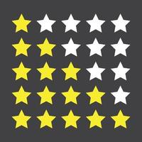 Rating stars icon. Customer experience icon. 1 to 5 star satisfaction rating icon vector symbol sign.