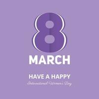 Happy Woman's Day 8 March. Flower Poster, Flyer, Brochure Flat Vector
