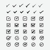 Set of Green check mark icon, vector illustration