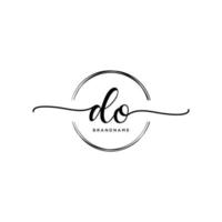 Initial DO feminine logo collections template. handwriting logo of initial signature, wedding, fashion, jewerly, boutique, floral and botanical with creative template for any company or business. vector