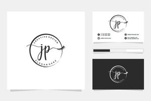 inicial jp femenino logo colecciones y negocio tarjeta templat prima vector