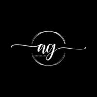 Initial AG feminine logo collections template. handwriting logo of initial signature, wedding, fashion, jewerly, boutique, floral and botanical with creative template for any company or business. vector