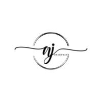 Initial AJ feminine logo collections template. handwriting logo of initial signature, wedding, fashion, jewerly, boutique, floral and botanical with creative template for any company or business. vector