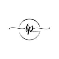 Initial FP feminine logo collections template. handwriting logo of initial signature, wedding, fashion, jewerly, boutique, floral and botanical with creative template for any company or business. vector