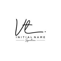 Letter VT Signature Logo Template Vector