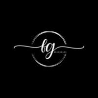 Initial FG feminine logo collections template. handwriting logo of initial signature, wedding, fashion, jewerly, boutique, floral and botanical with creative template for any company or business. vector