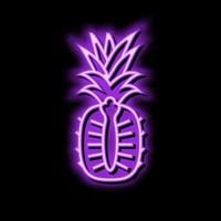 pineapple whole one cut neon glow icon illustration vector
