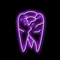 cavity tooth neon glow icon illustration vector