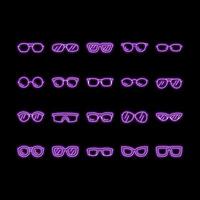 glasses optical style frame neon glow icon illustration vector