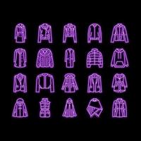 outerwear female clothes girl neon glow icon illustration vector