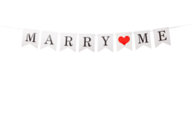 Paper Marry Me flags cutout, Png file