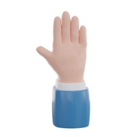 3d render of hand with gesture icons isolated png