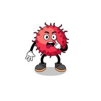 Character Illustration of rambutan fruit with tongue sticking out vector