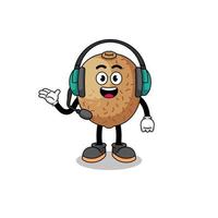 Mascot Illustration of kiwifruit as a customer services vector