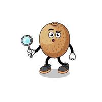 Mascot of kiwifruit searching vector