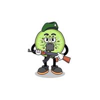 personaje dibujos animados de rebanado kiwi como un especial fuerza vector