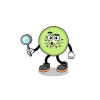 Mascot of sliced kiwifruit searching vector