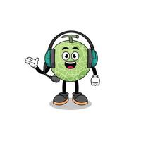 Mascot Illustration of melon fruit as a customer services vector