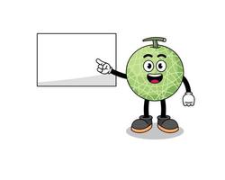 melon fruit illustration doing a presentation vector