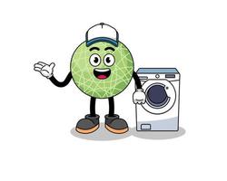 melon fruit illustration as a laundry man vector