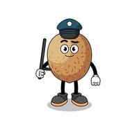 Cartoon Illustration of kiwifruit police vector