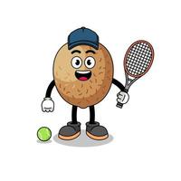 kiwifruit illustration as a tennis player vector