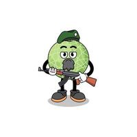 Character cartoon of melon fruit as a special force vector